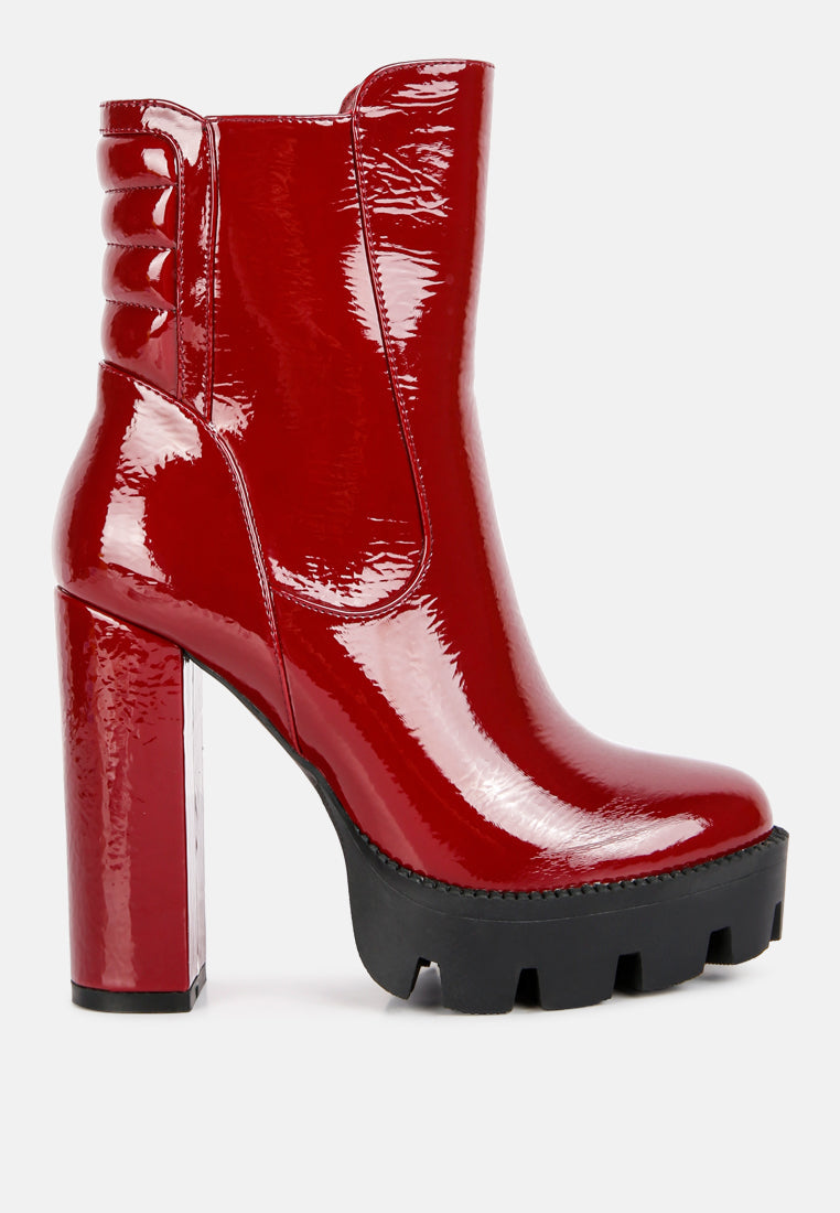 High Key Collared High Heel Ankle Boot-5