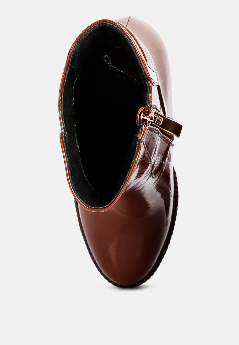 High Key Collared High Heel Ankle Boot-4