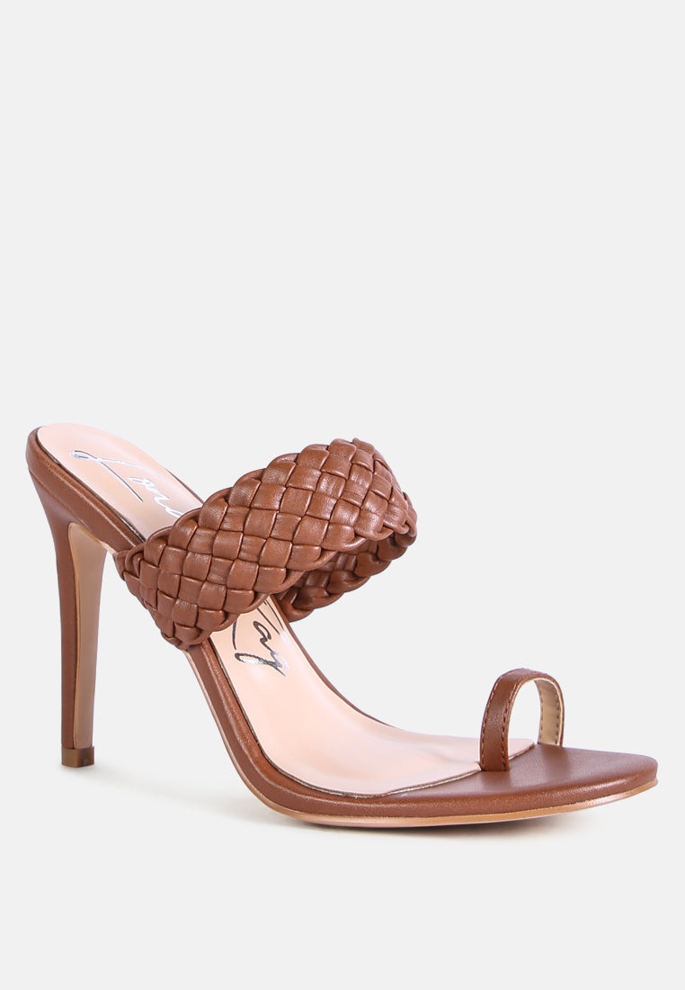 High Perks Woven Strap High Heels-4