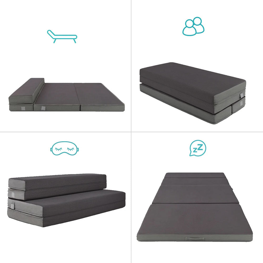 Hordozható, összehajtható matrac táskában, 100*190*10 cm-3