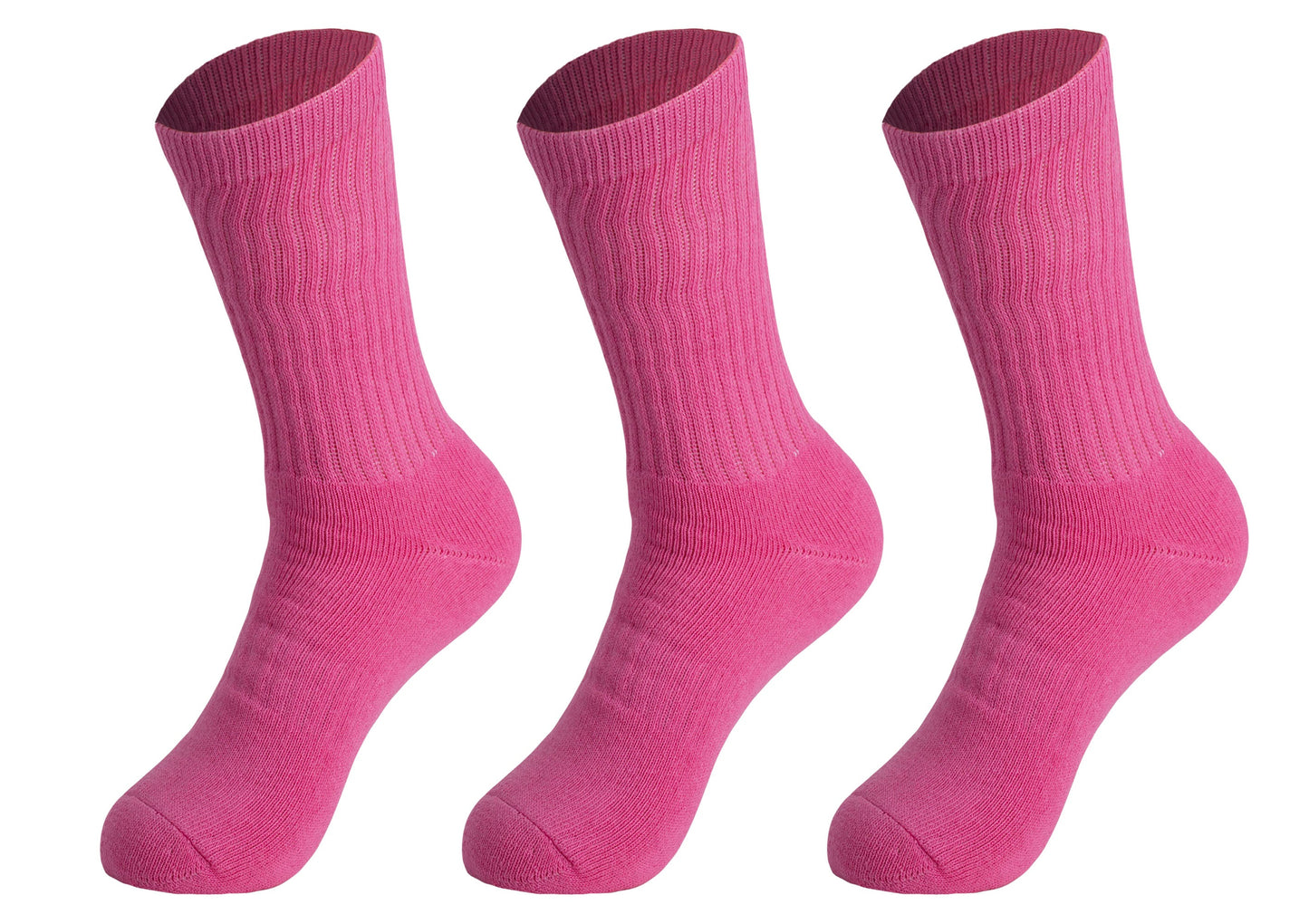 3 Pairs Cotton Crew Socks for Women – Soft, Breathable & Cushioned Athletic Sport Socks, Size 9-11-6