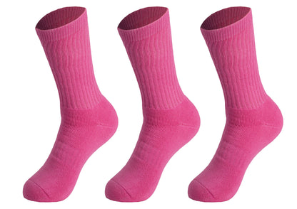 3 Pairs Cotton Crew Socks for Women – Soft, Breathable & Cushioned Athletic Sport Socks, Size 9-11-6