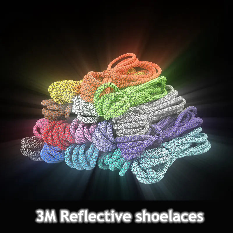 Reflective Round Sports Shoelaces with High Light