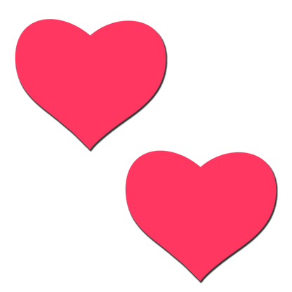 5-Pack: Love: Glow in the Dark Neon Pink Heart Pasties Nipple Covers by Pastease®-0