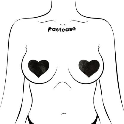 5-Pack: Liquid Black Heart Nipple Pasties by Pastease® o/s-2