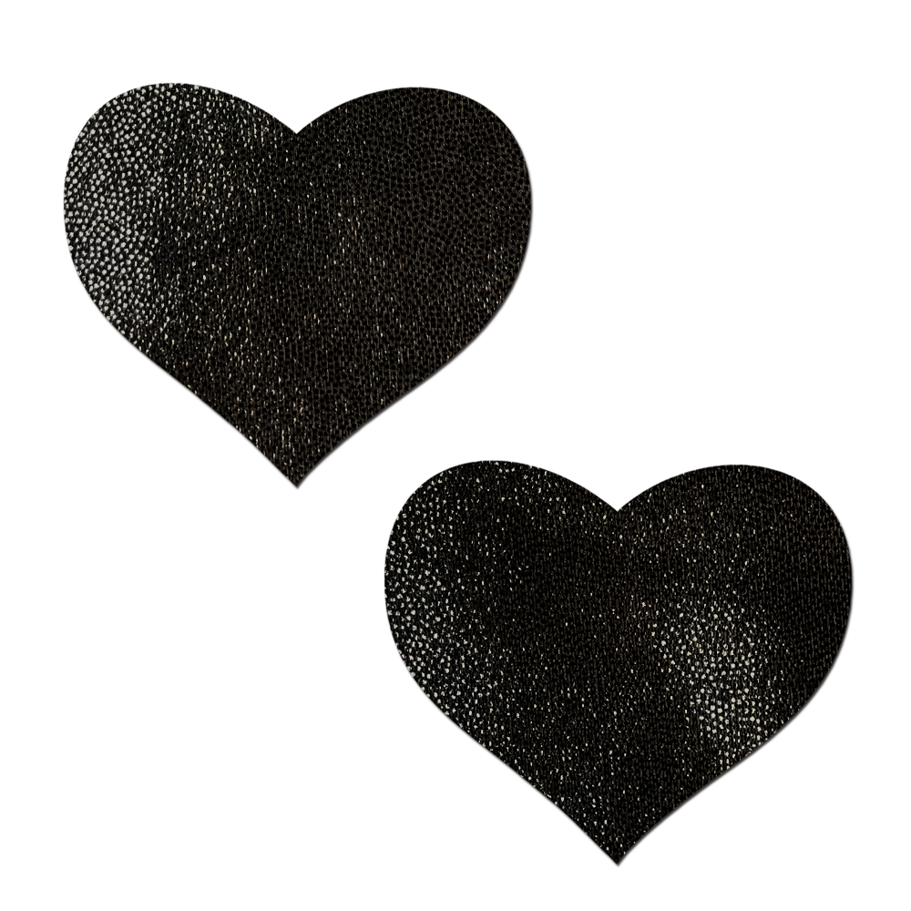 5-Pack: Liquid Black Heart Nipple Pasties by Pastease® o/s-0