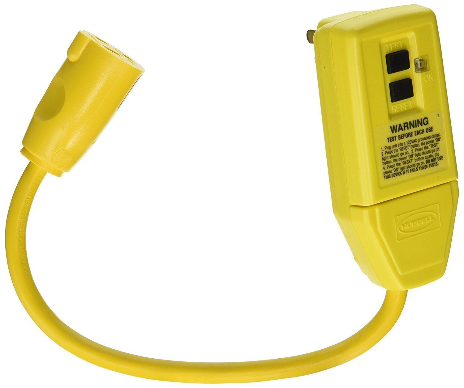 Hubbell GFP1C GFCI Plug, 15 amp, 120V, 1' Cord-0