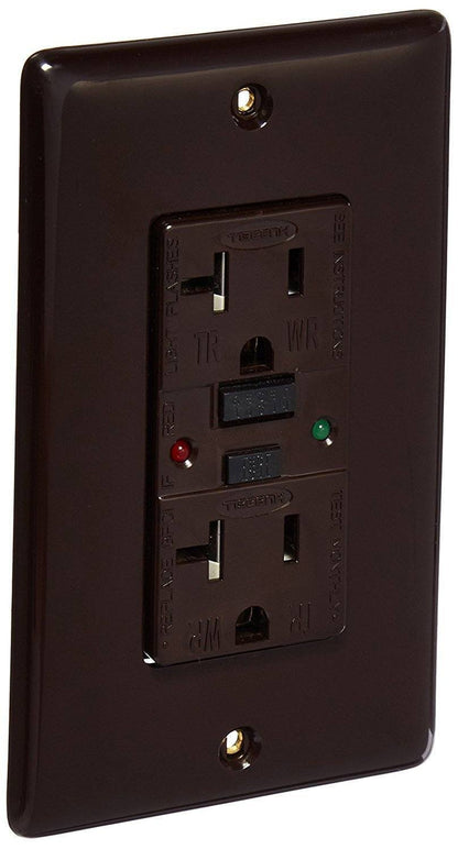 Hubbell GFR5362SG Industrial Grade Tamper Resistant GFCI, 20 amp, 125V, Brown-0