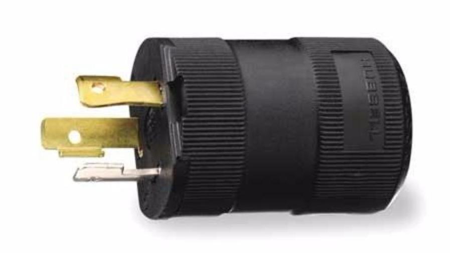 Hubbell HBL2311VBK Plug 125VAC 20A 3 Blade Black-0