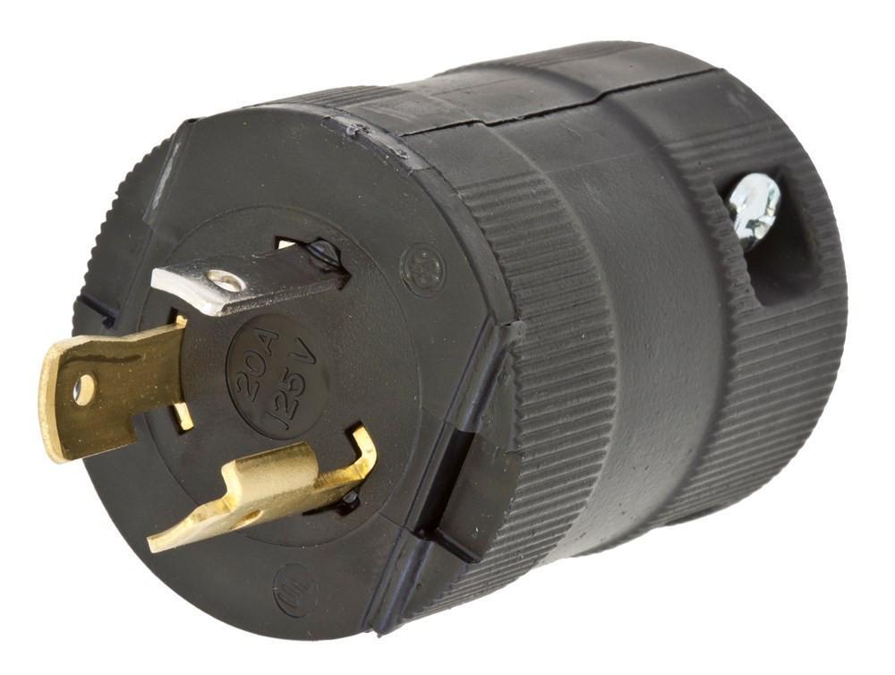 Hubbell HBL2311VBK Plug 125VAC 20A 3 Blade Black-1