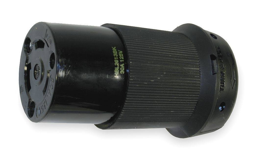 Hubbell HBL2613BK Connector 125 volts 30 amps L5-30R 2P 3W 1PH-0
