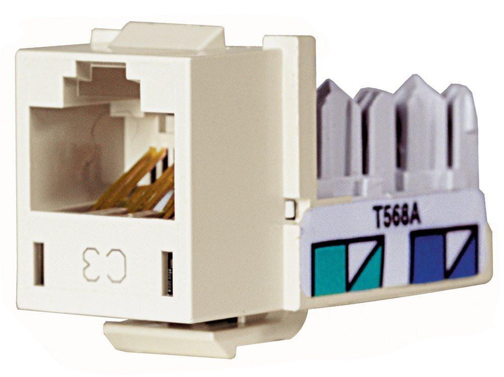 Hubbell Xcelerator Network connector - CAT 3 - Office white-0