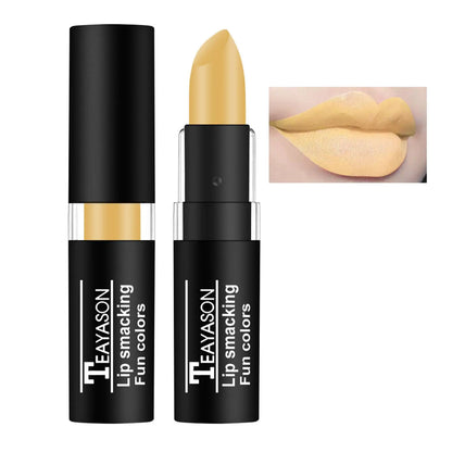 AKARY Yellow Matte Lipstick Makeup Long-Lasting Wear Goth Lip Gloss Vintage Lipstick Cosmetics Party Makeup Gift Professional Foundation for Women Halloween Party Cosplay Special Effects Make Up