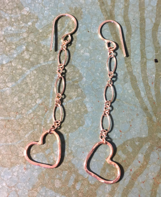 Happily Ever After Heart Chain Earrings-0