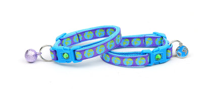 Earth on Purple Cat Collar-2