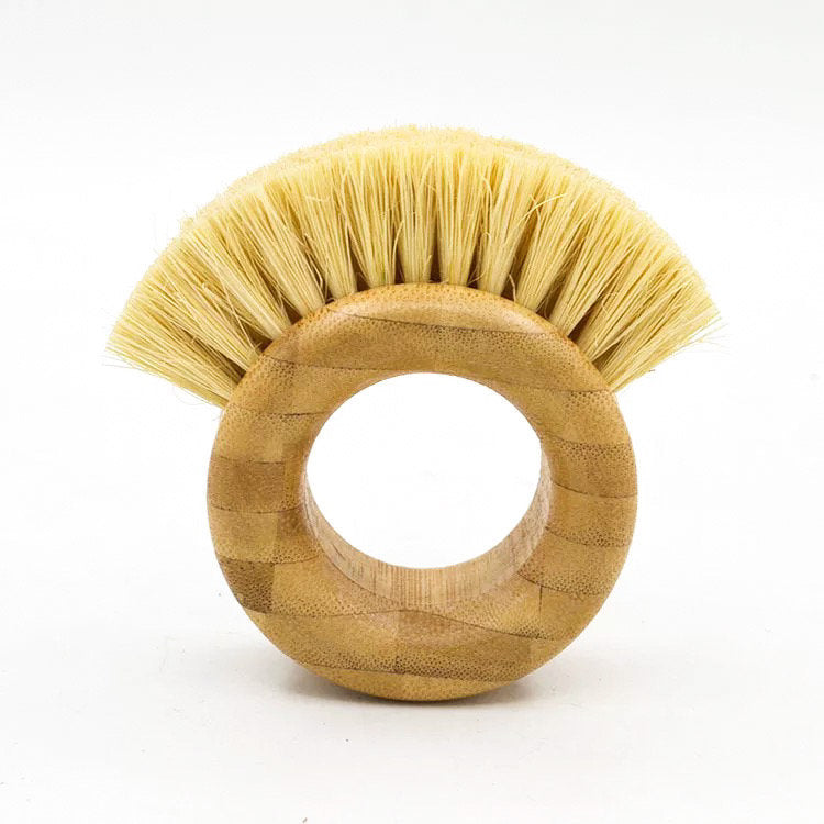 Bamboo Sisal Kitchen Ring Brush - Zero Waste Natural Veggie Brush-3