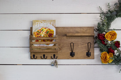 Home Entry Organizer, Coat Rack, Key Hook and Mail Holder-4