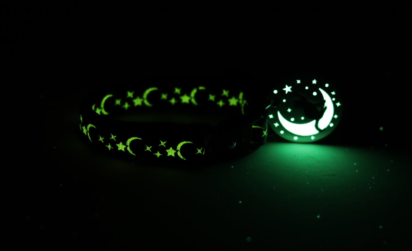 Gold Moons and Stars on Royal Blue Cat Collar-1