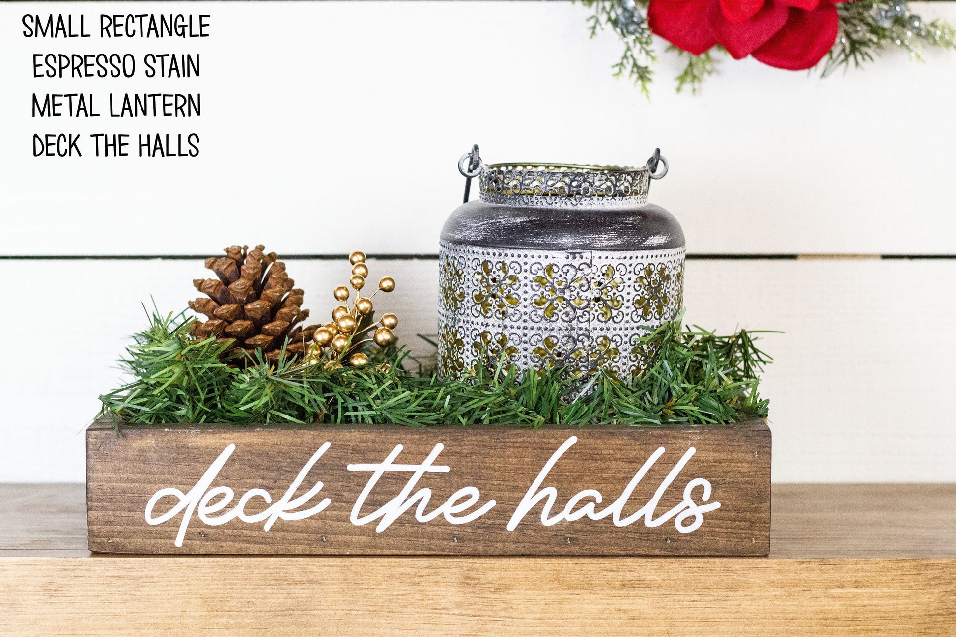 Christmas Centerpiece. Red Lantern-1