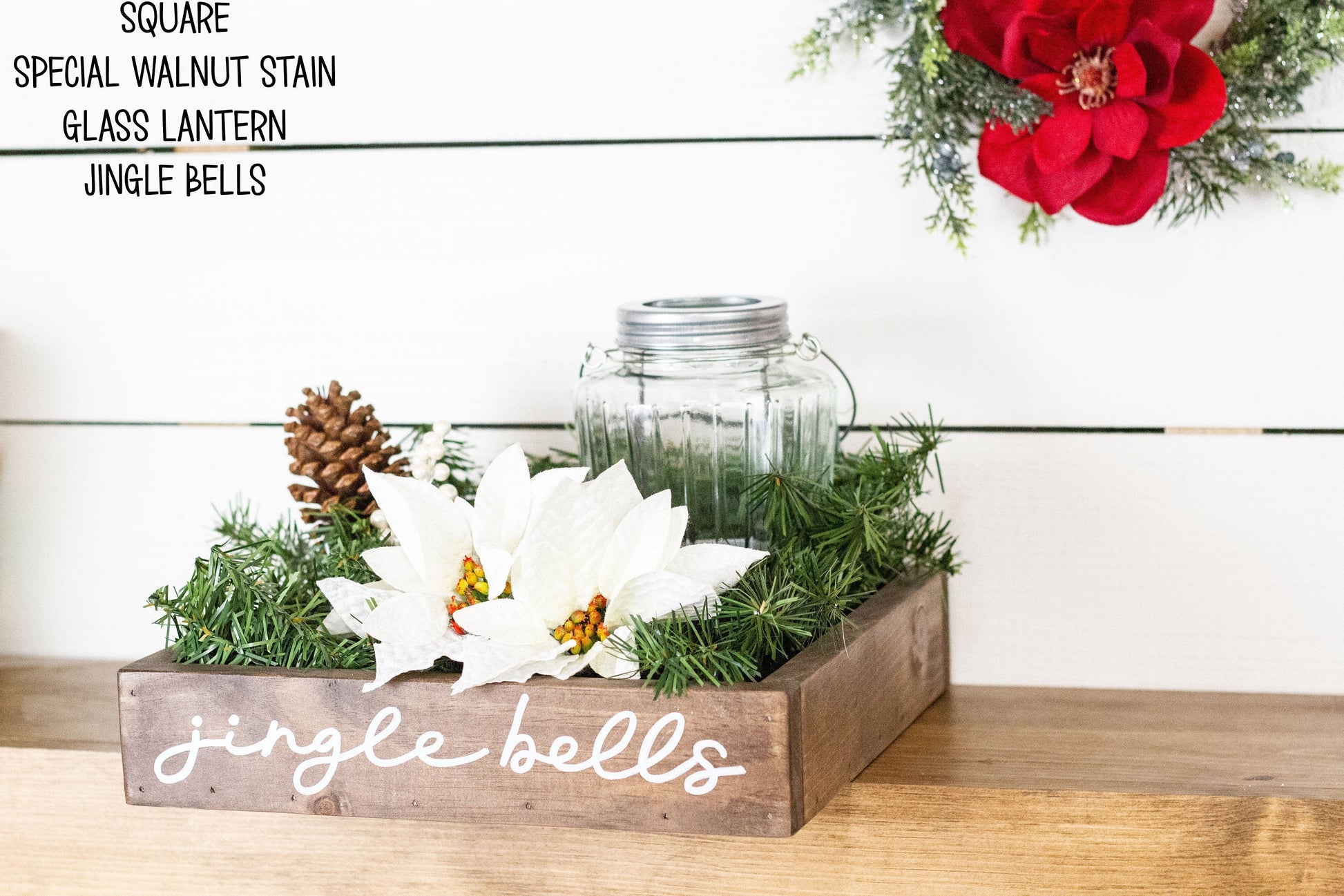 Christmas Centerpiece. Red Lantern-3