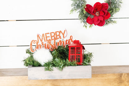 Christmas Centerpiece. Red Lantern-0