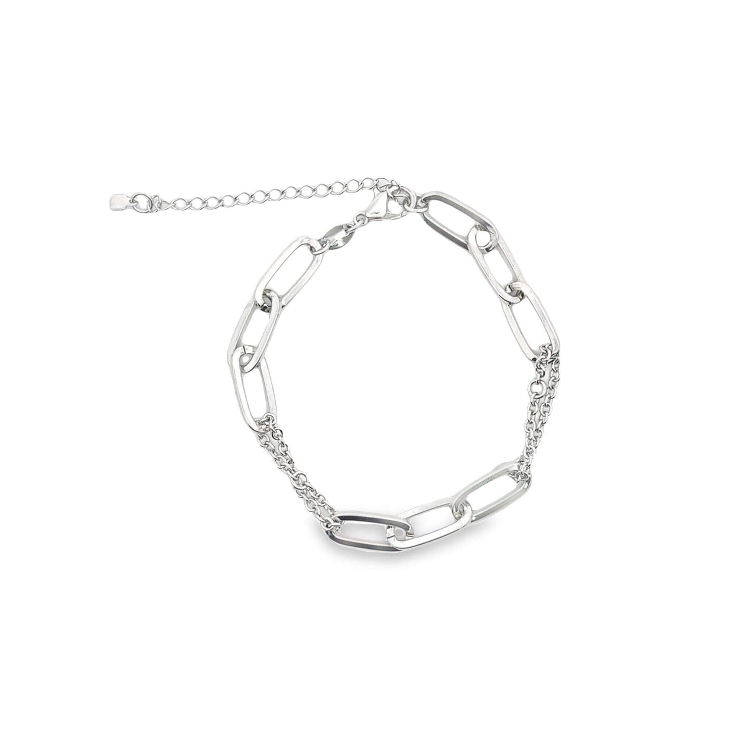 Gold Thick Paperclip Bracelet (I587)-1