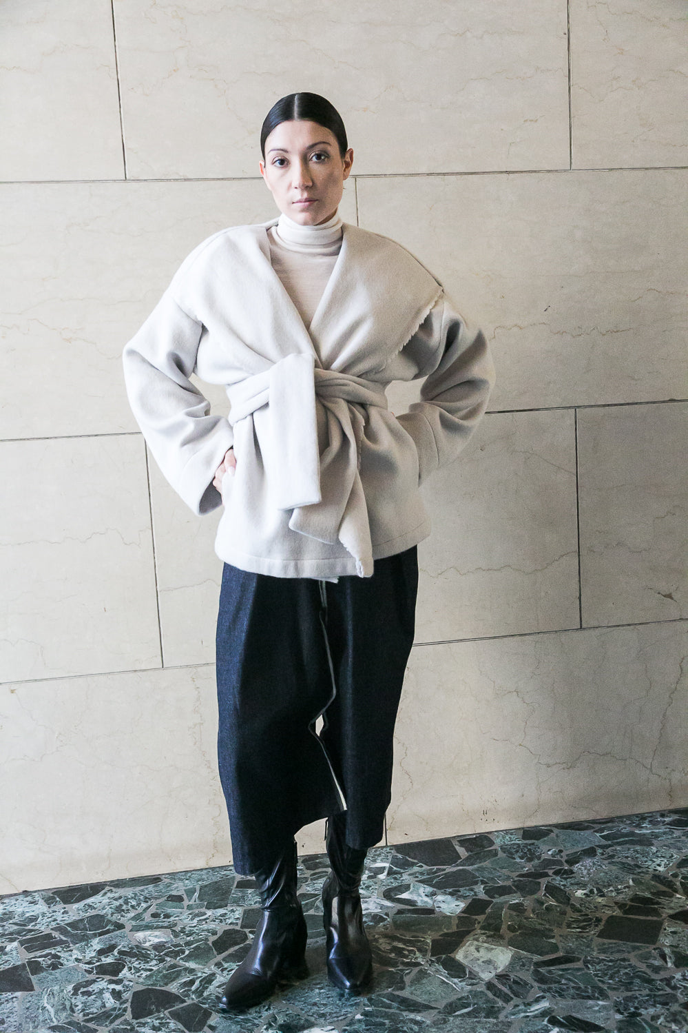 Chiara recycled white wool jacket-1