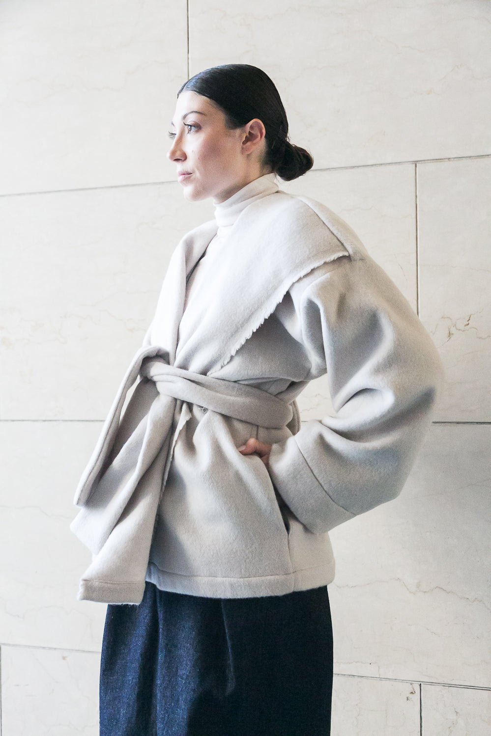 Chiara recycled white wool jacket-0
