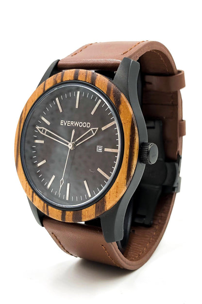 Inverness - Zebrawood & Brown Leather-1