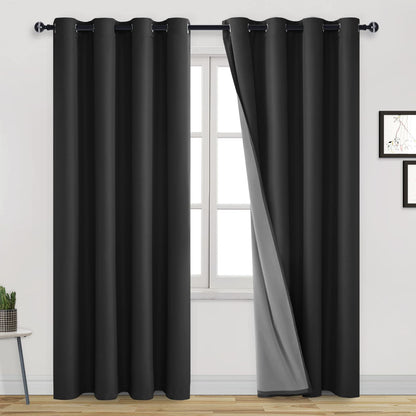 DWCN 100% Blackout Curtains with Grommet Top Design-0