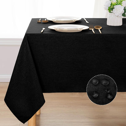DWCN Rectangle Faux Linen Tablecloth-10