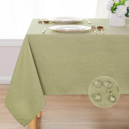 DWCN Rectangle Faux Linen Tablecloth-8