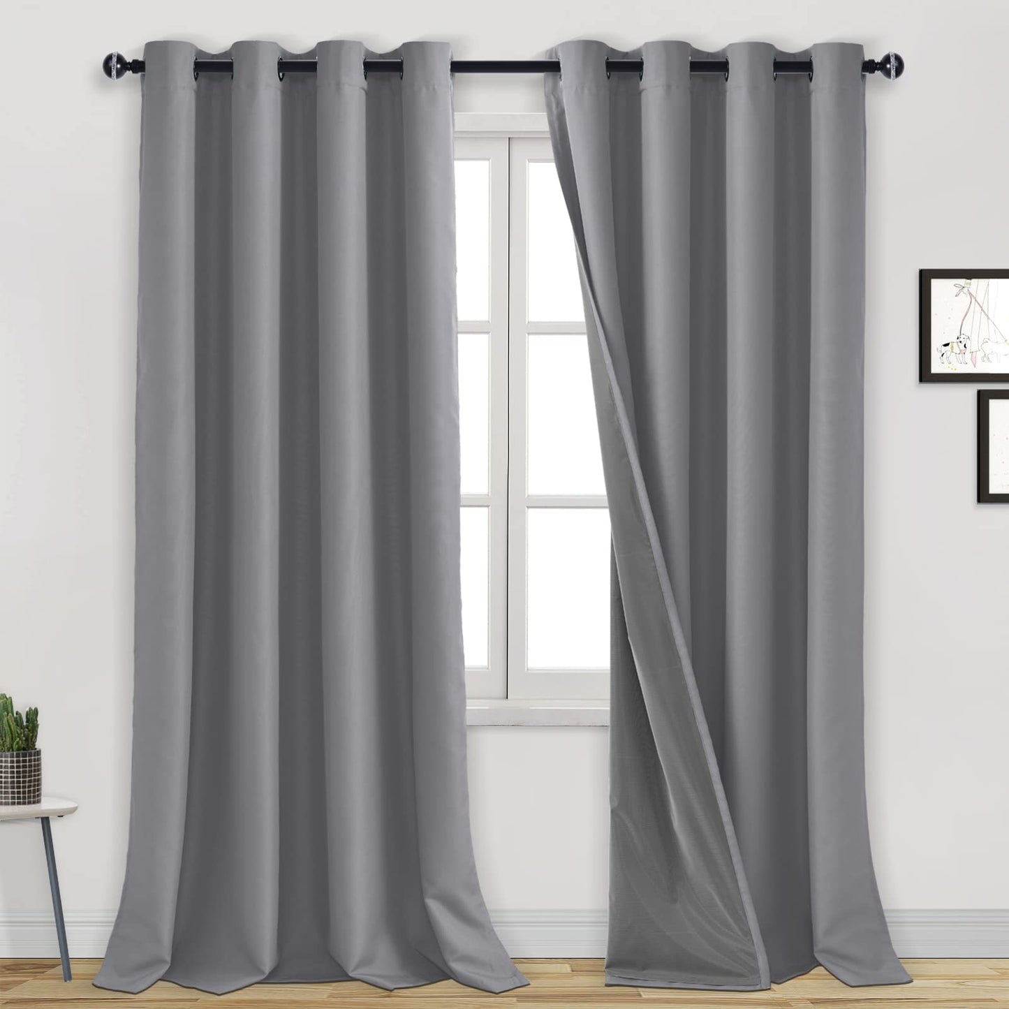 DWCN 100% Blackout Curtains with Grommet Top Design-7