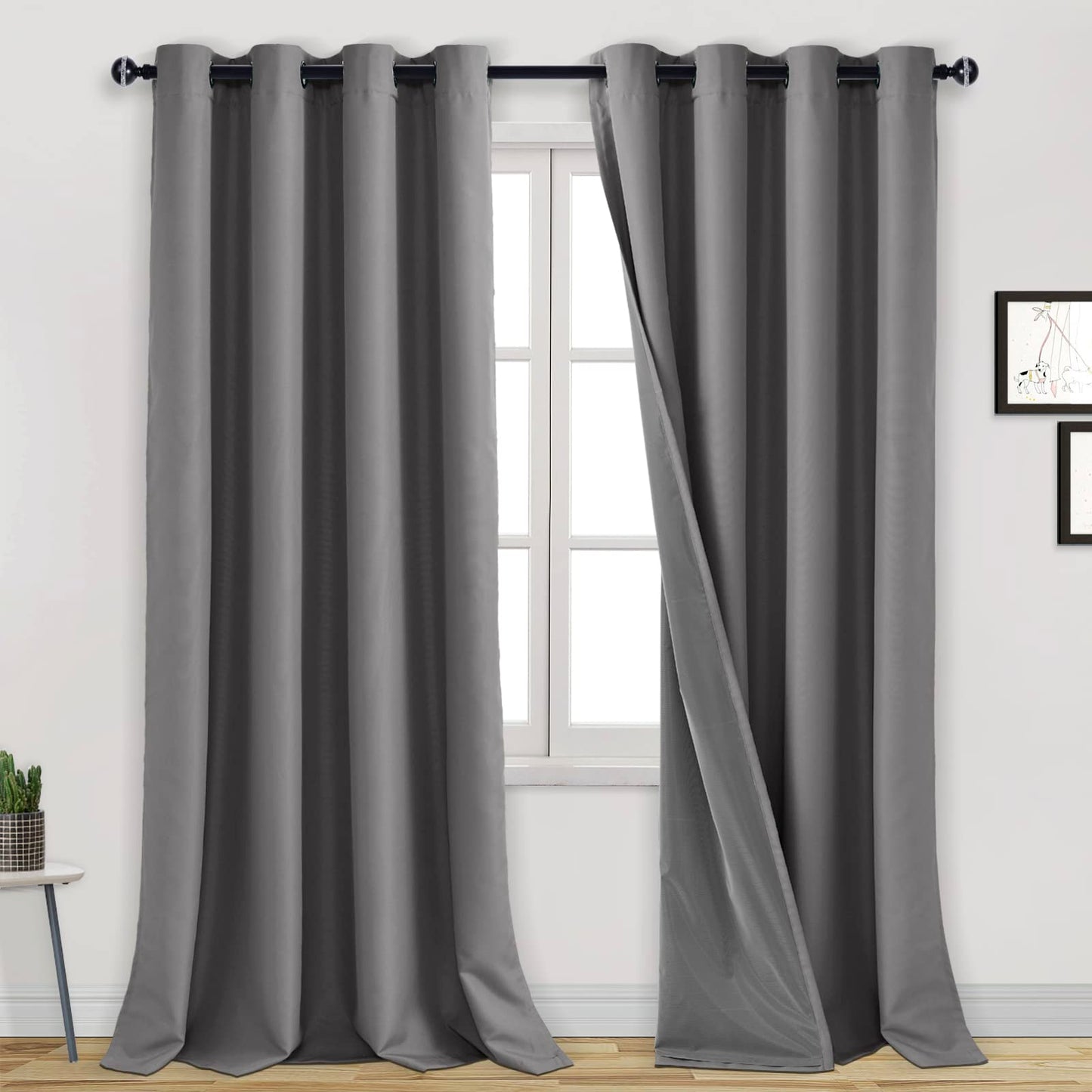 DWCN 100% Blackout Curtains with Grommet Top Design-8