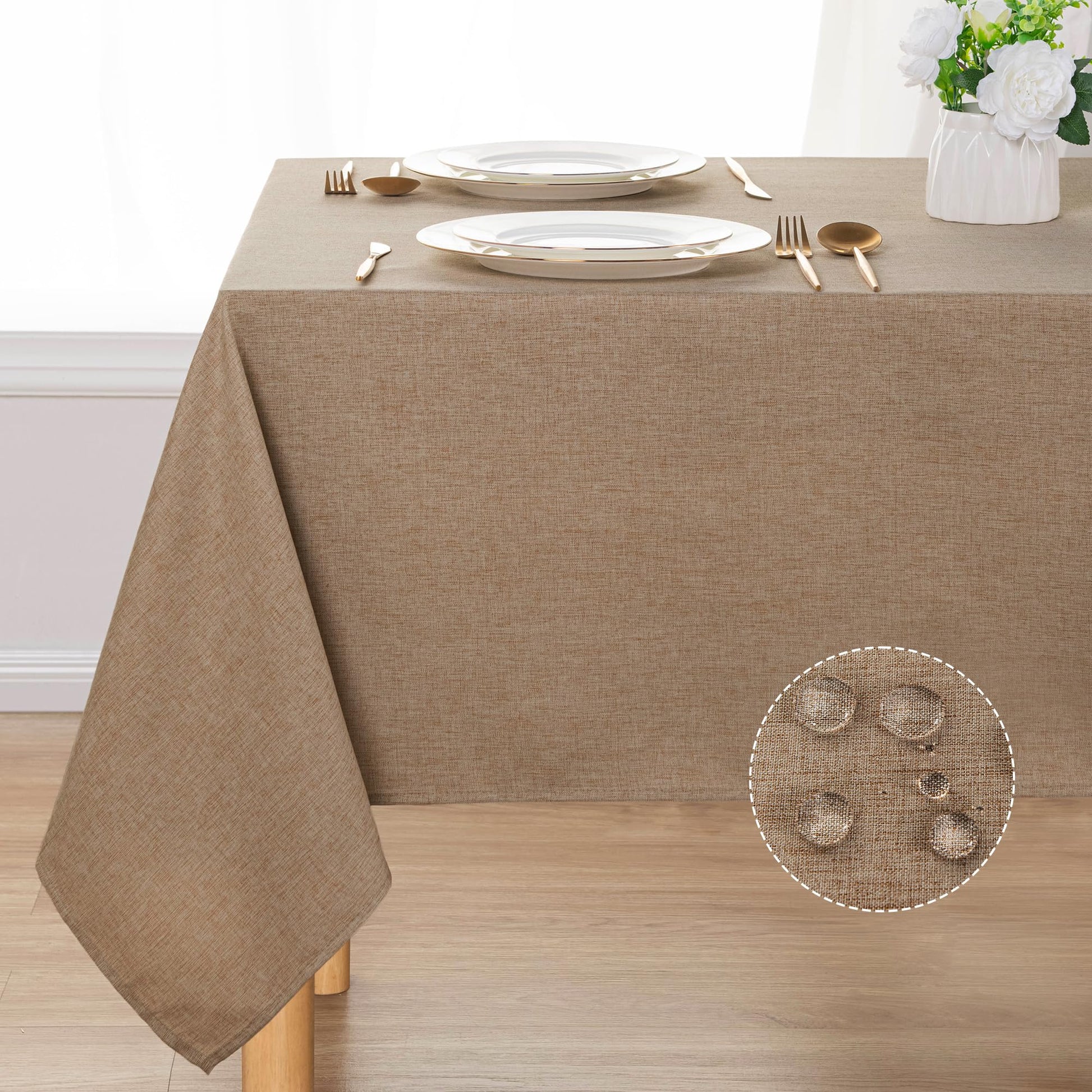 DWCN Rectangle Faux Linen Tablecloth-11