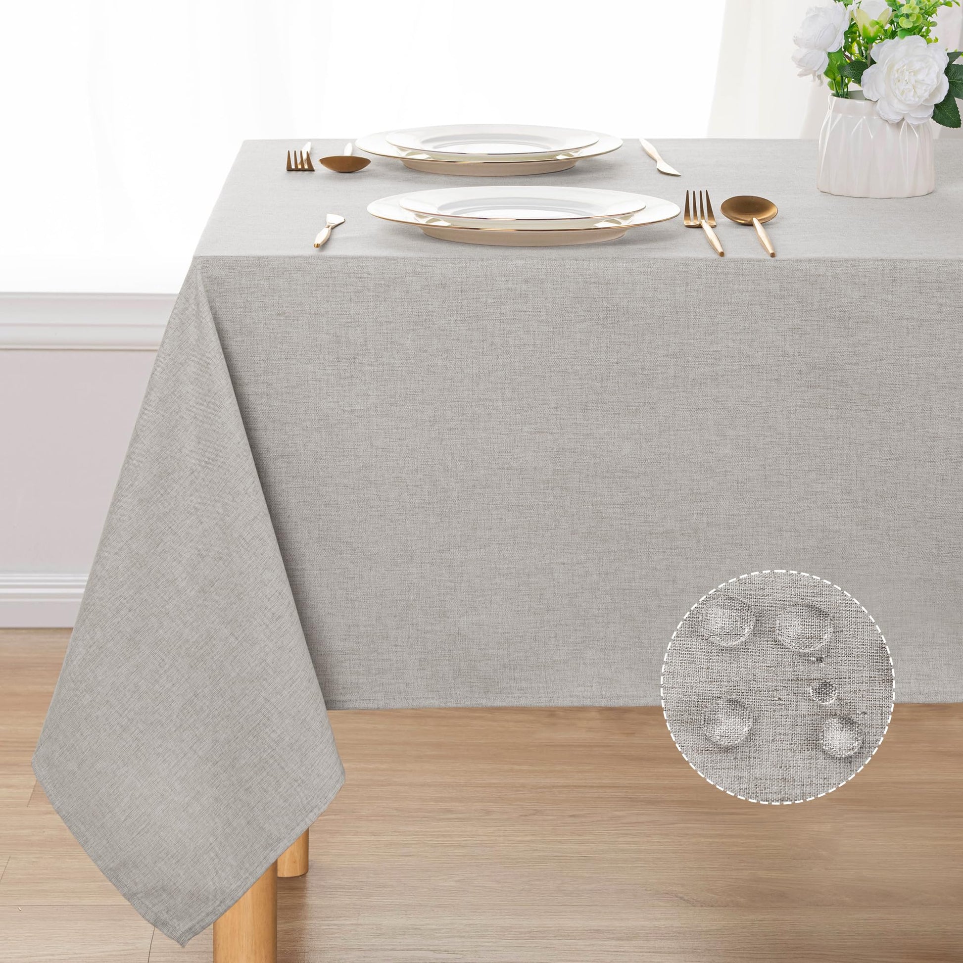 DWCN Rectangle Faux Linen Tablecloth-7