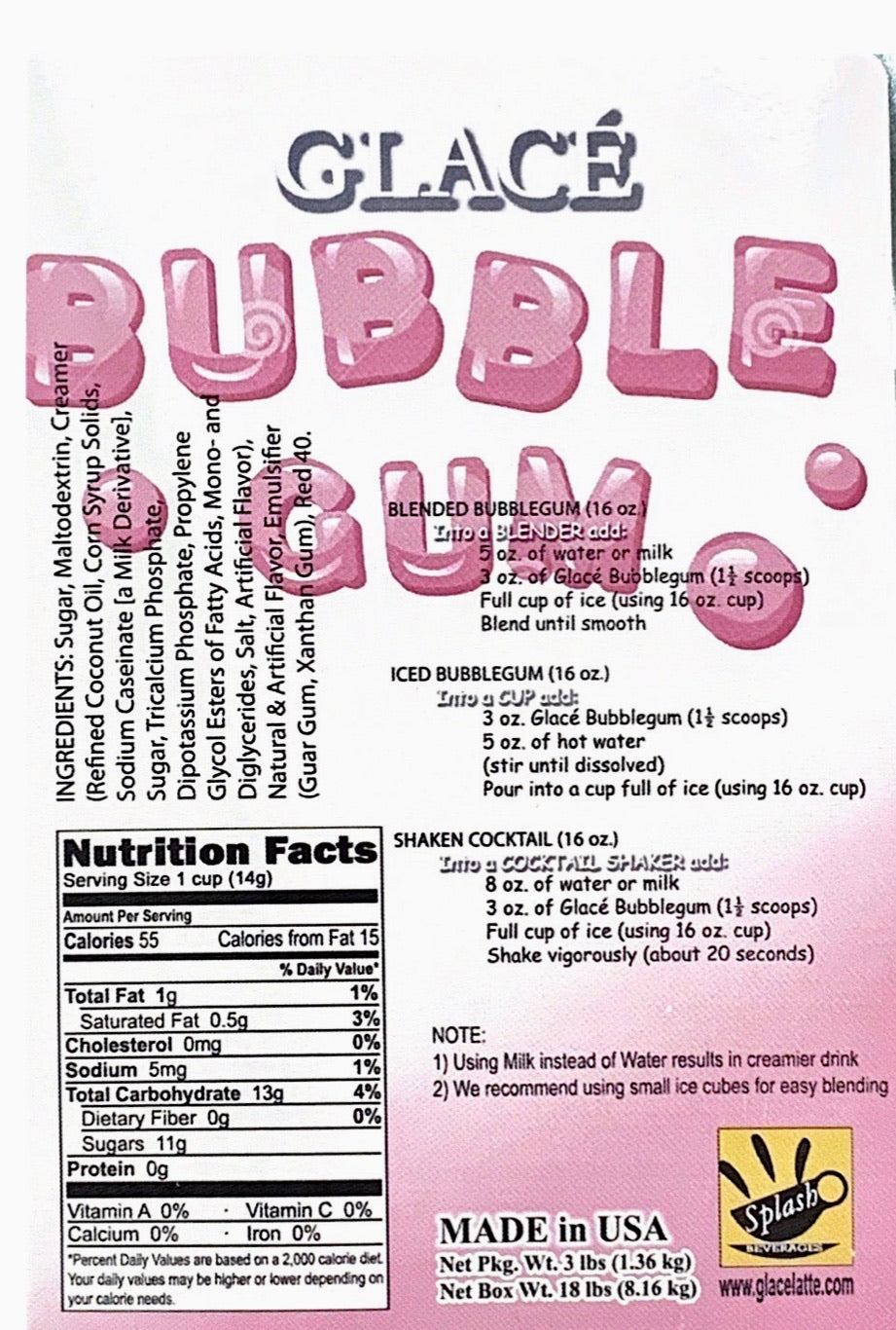 Bubblegum 4 in 1 Bubble Tea / Latte and Frappe Mix-1