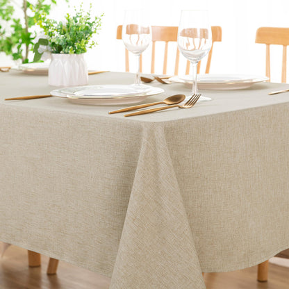 DWCN Rectangle Faux Linen Tablecloth-1
