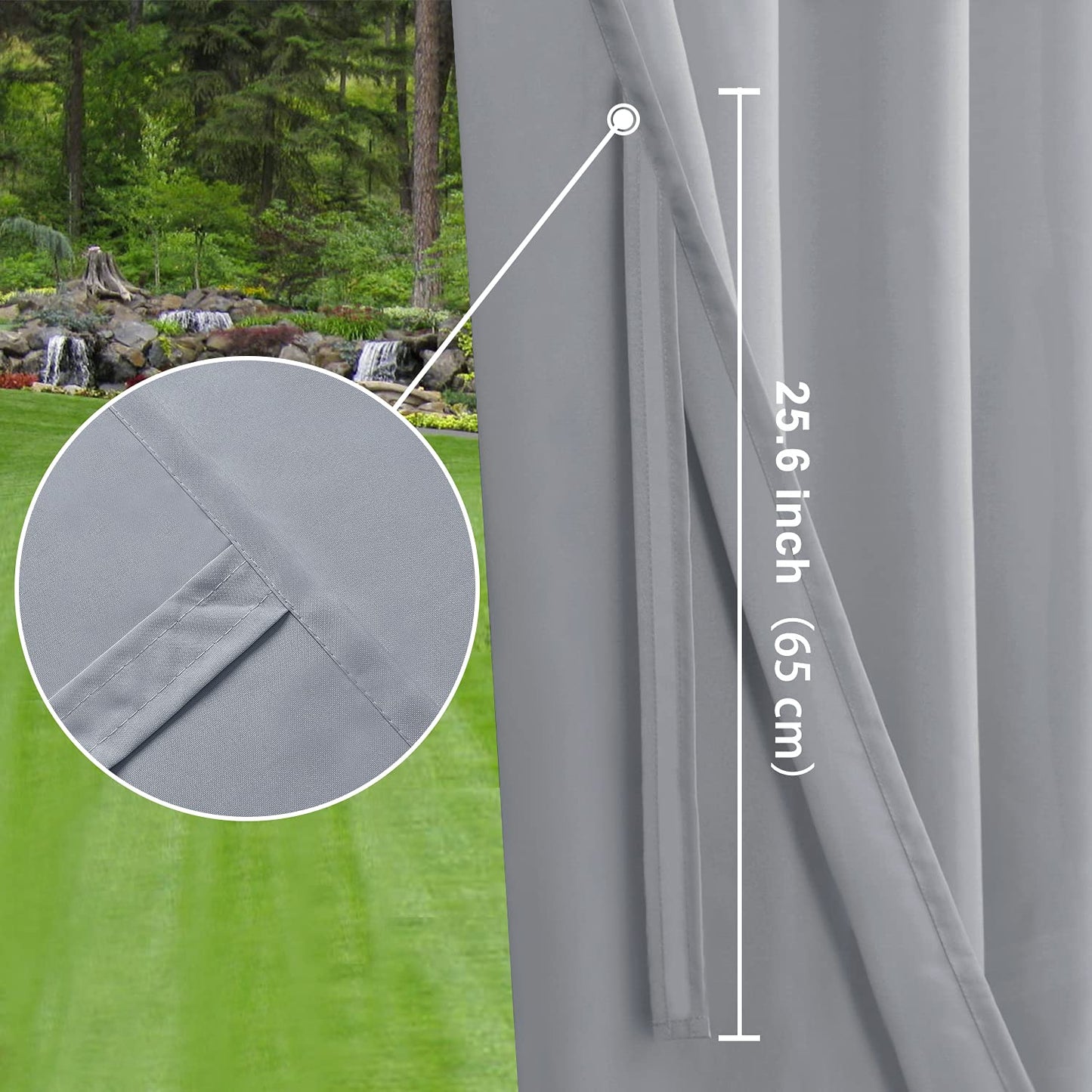 DWCN Outdoor Curtains, Set of 2 Curtain Panels-2