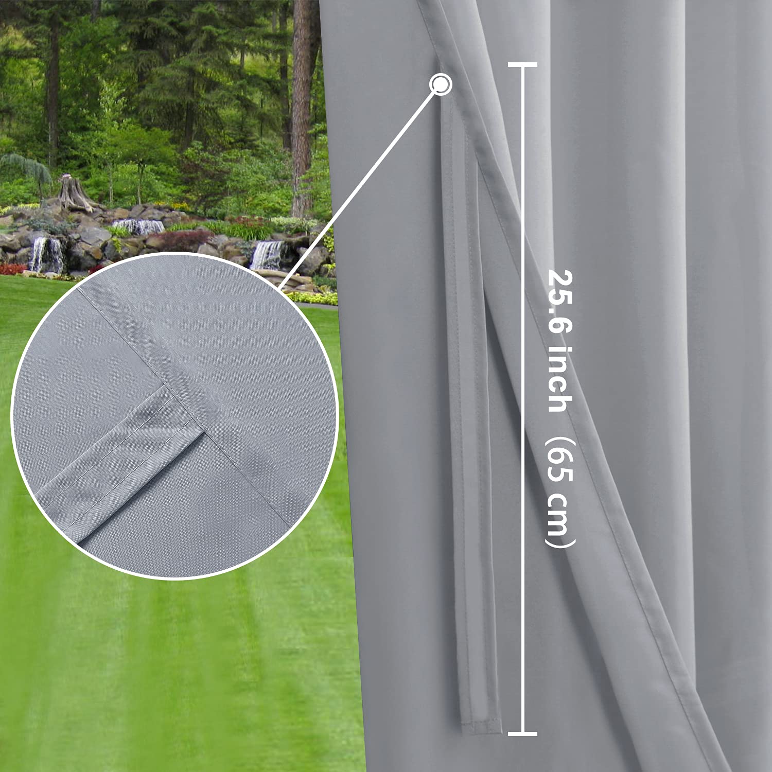 DWCN Outdoor Curtains, Set of 2 Curtain Panels-2