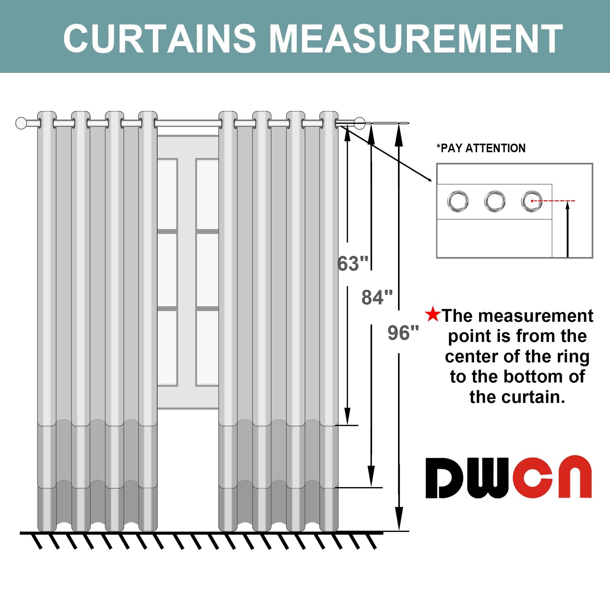 DWCN Faux Linen Ombre Sheer Curtains, Set of 2 Panels-1