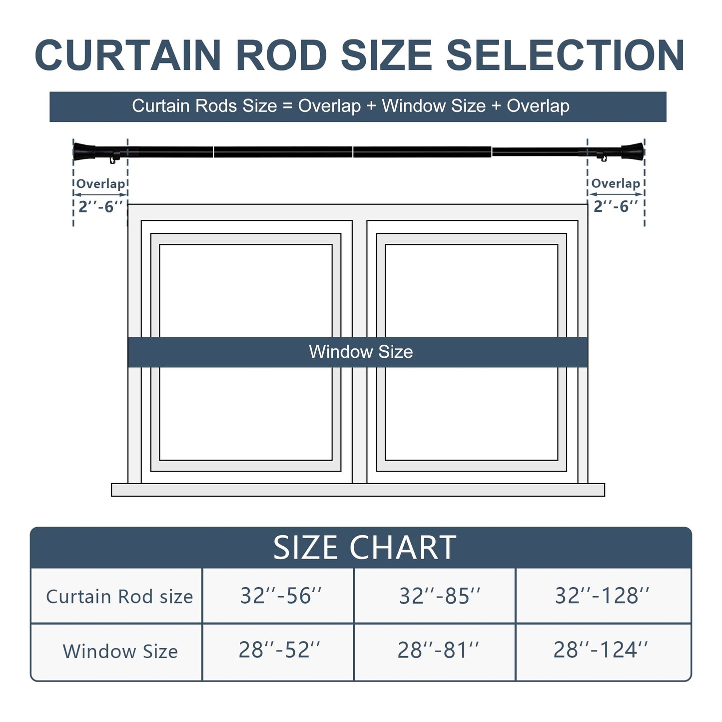 DWCN Heavy Duty Adjustable Curtain Rods-2
