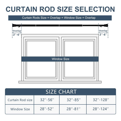 DWCN Heavy Duty Adjustable Curtain Rods-2