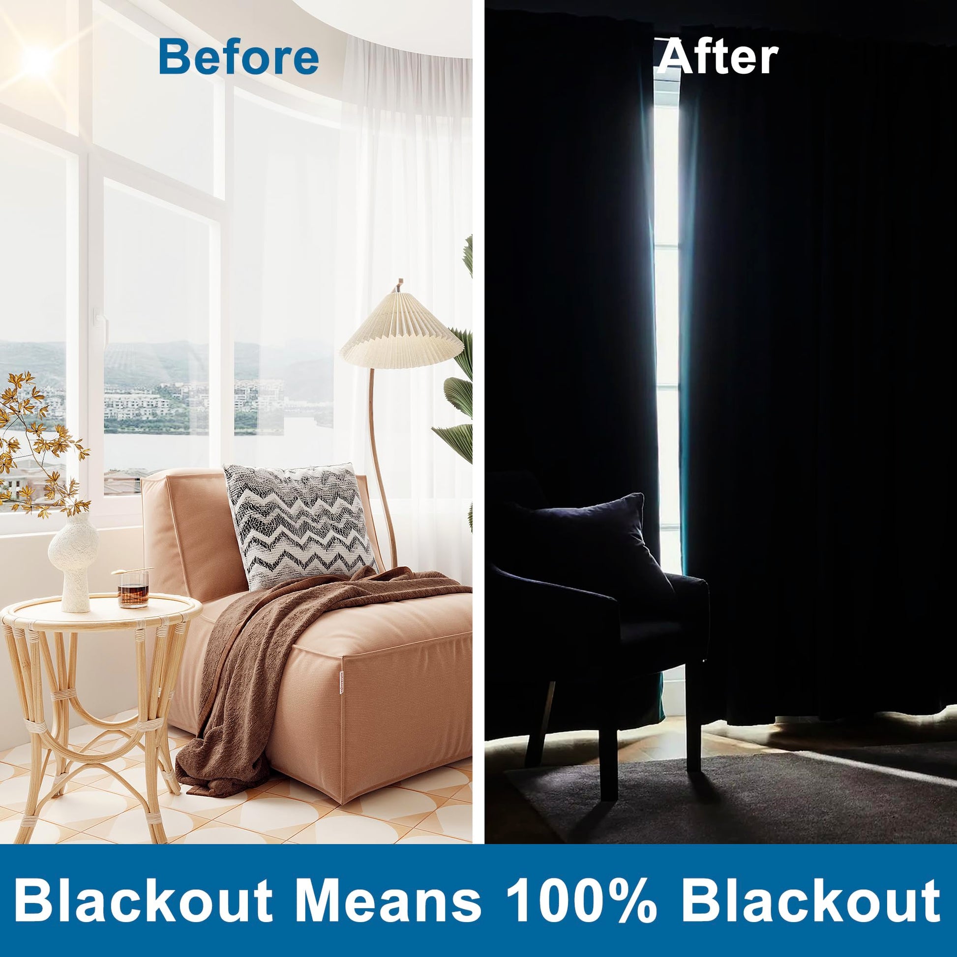 DWCN 100% Blackout Curtains with Grommet Top Design-2