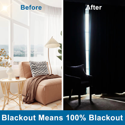 DWCN 100% Blackout Curtains with Grommet Top Design-2