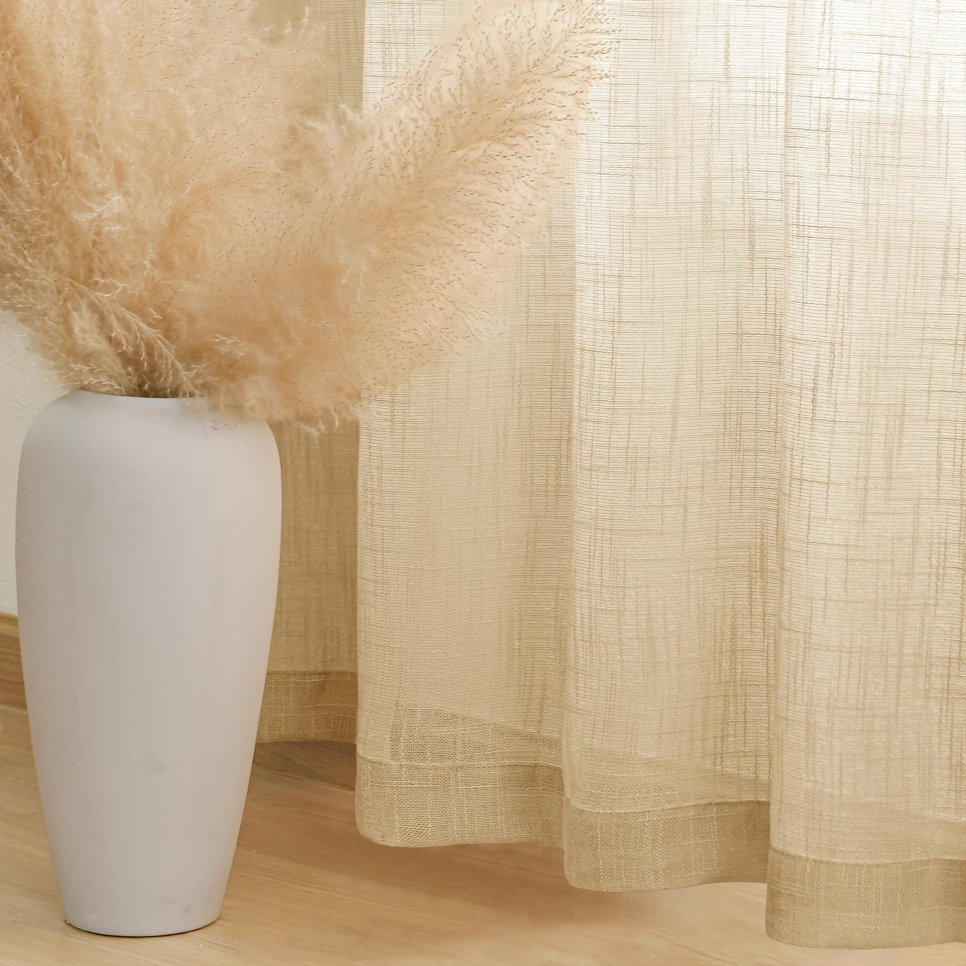 Custom Curtains: Linen Sheer Curtains, Set of 2 Panels-2
