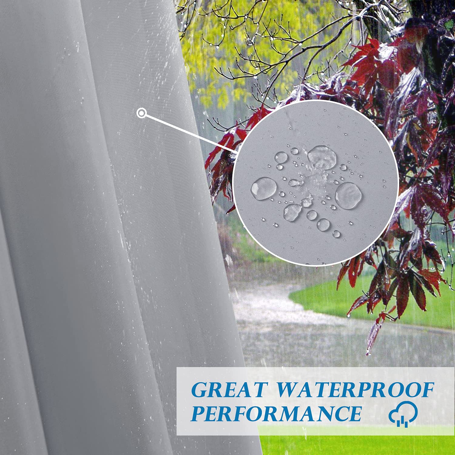 DWCN Outdoor Curtains, Set of 2 Curtain Panels-3