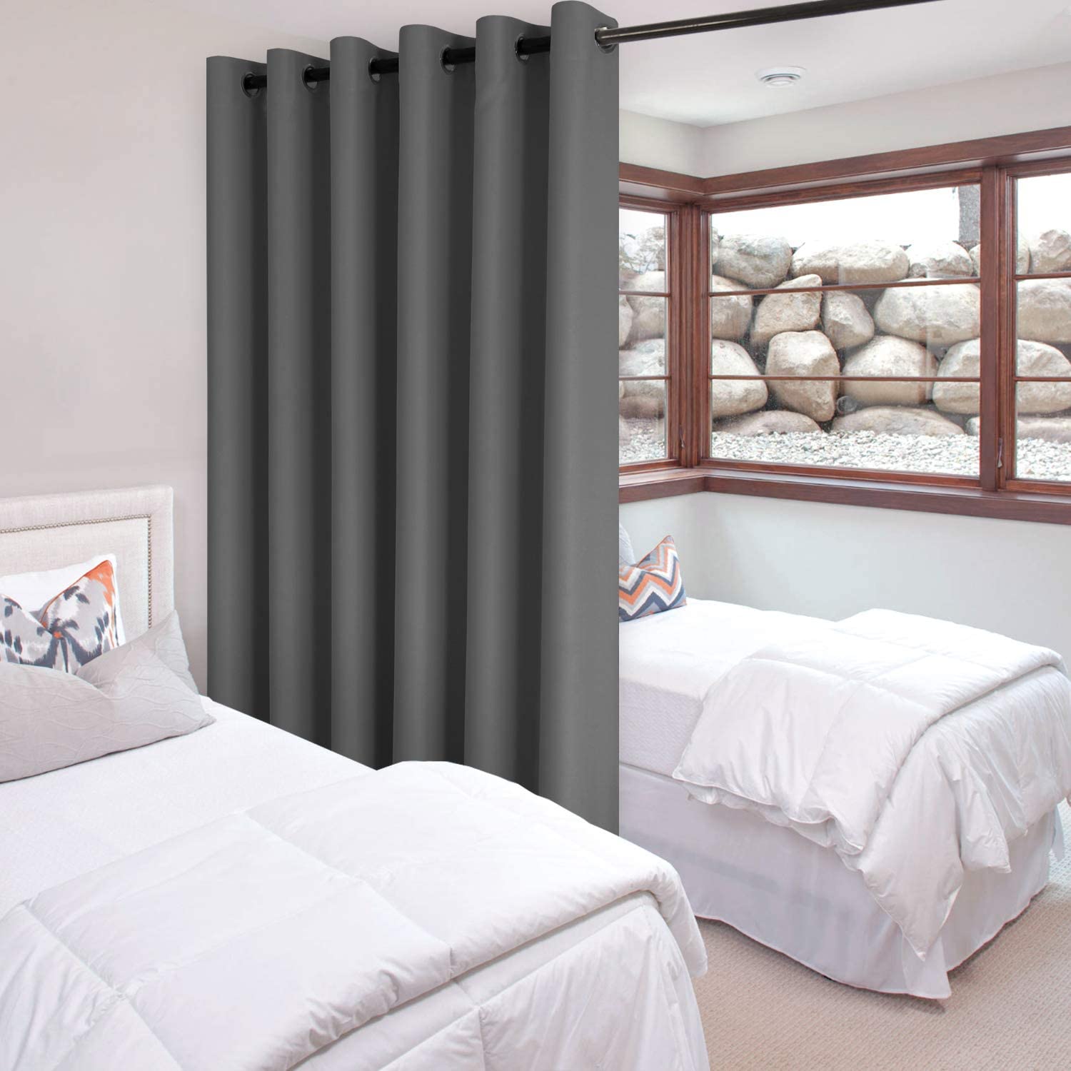 DWCN Room Divider Blackout Curtain, 1 Grommet Curtain Panel-0