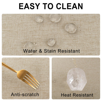 DWCN Rectangle Faux Linen Tablecloth-3