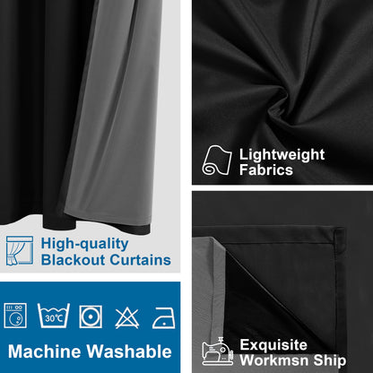 DWCN 100% Blackout Curtains with Grommet Top Design-4